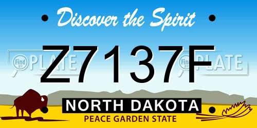 Z7137F North Dakota License Plate