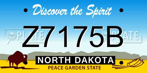 Z7175B North Dakota License Plate