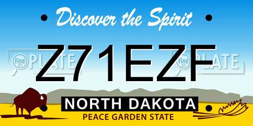 Z71EZF North Dakota License Plate