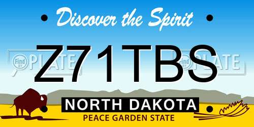 Z71TBS North Dakota License Plate