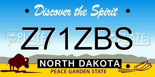 Z71ZBS North Dakota License Plate