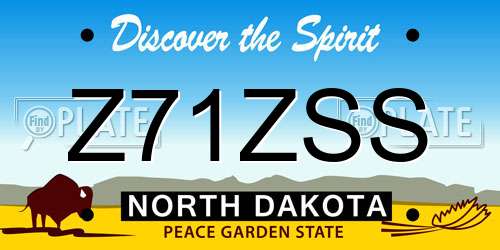 Z71ZSS North Dakota License Plate