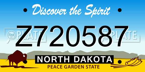 Z720587 North Dakota License Plate