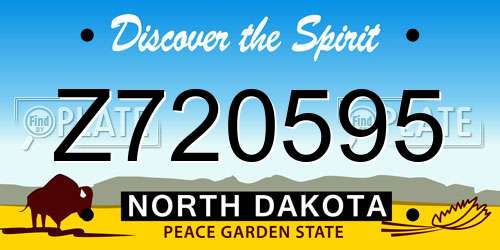 Z720595 North Dakota License Plate