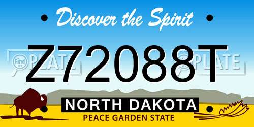 Z72088T North Dakota License Plate