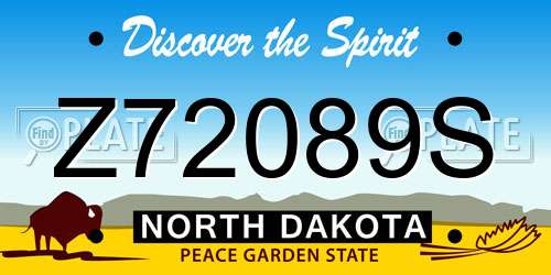 Z72089S North Dakota License Plate
