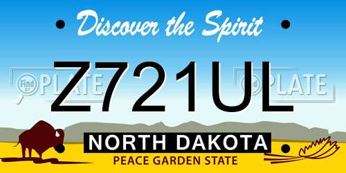 Z721UL North Dakota License Plate