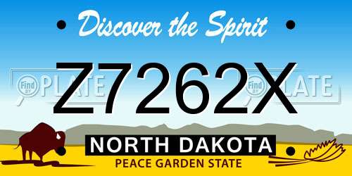 Z7262X North Dakota License Plate