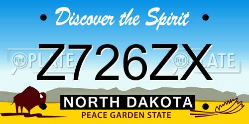 Z726ZX North Dakota License Plate