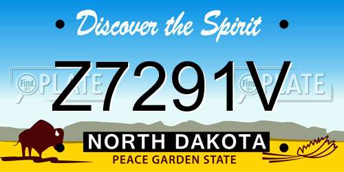 Z7291V North Dakota License Plate