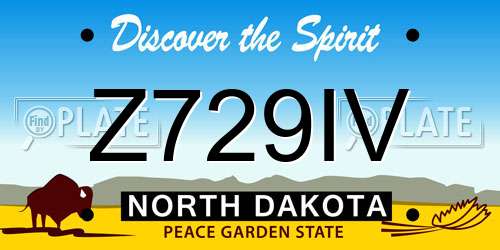 Z729IV North Dakota License Plate