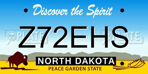 Z72EHS North Dakota License Plate