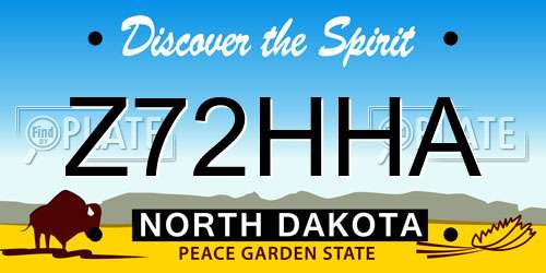 Z72HHA North Dakota License Plate