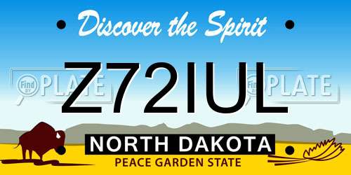 Z72IUL North Dakota License Plate