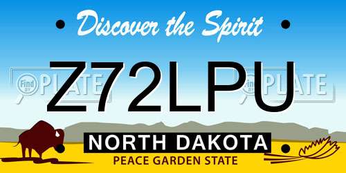 Z72LPU North Dakota License Plate