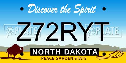 Z72RYT North Dakota License Plate