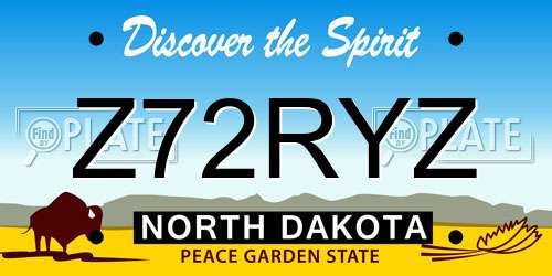 Z72RYZ North Dakota License Plate
