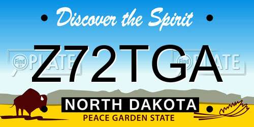 Z72TGA North Dakota License Plate