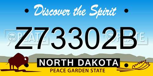 Z73302B North Dakota License Plate