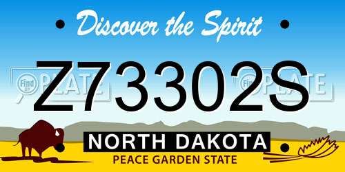 Z73302S North Dakota License Plate