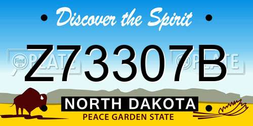 Z73307B North Dakota License Plate