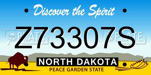 Z73307S North Dakota License Plate