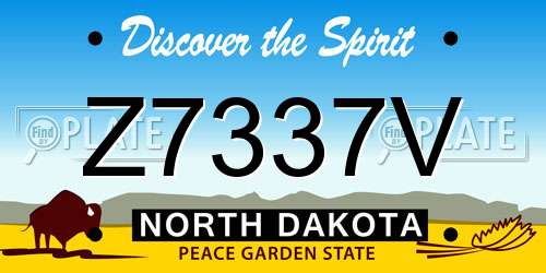 Z7337V North Dakota License Plate