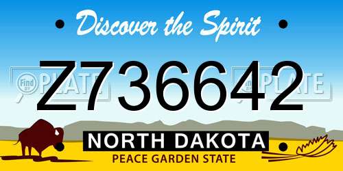 Z736642 North Dakota License Plate