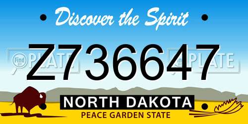 Z736647 North Dakota License Plate