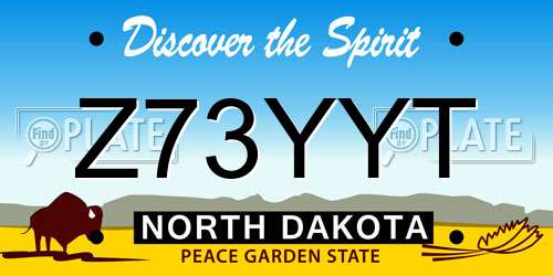 Z73YYT North Dakota License Plate