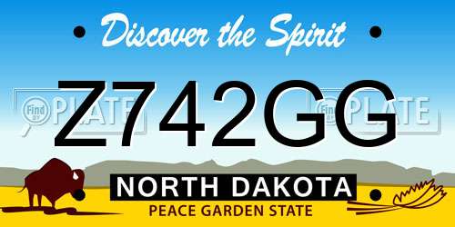 Z742GG North Dakota License Plate