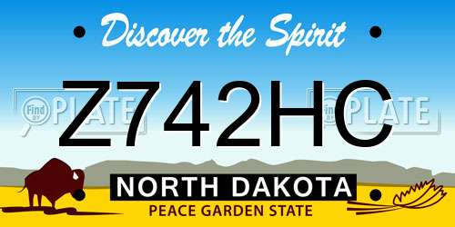 Z742HC North Dakota License Plate