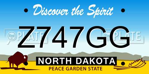 Z747GG North Dakota License Plate