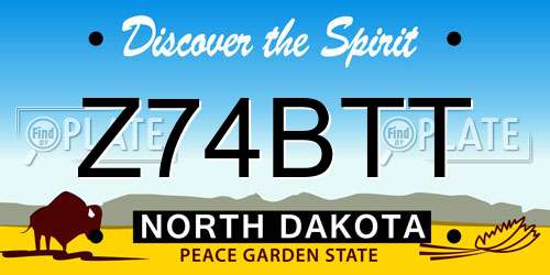 Z74BTT North Dakota License Plate