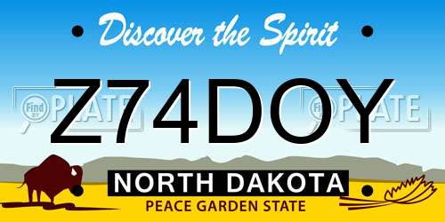 Z74DOY North Dakota License Plate