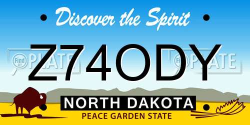 Z74ODY North Dakota License Plate