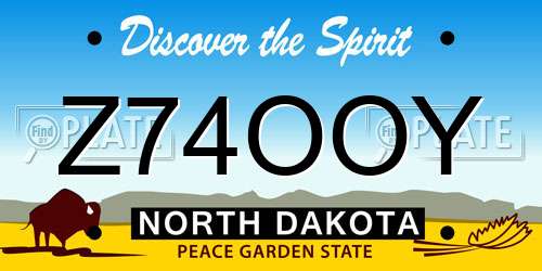 Z74OOY North Dakota License Plate