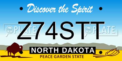 Z74STT North Dakota License Plate