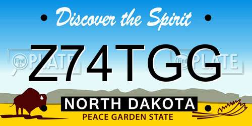 Z74TGG North Dakota License Plate