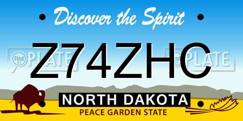 Z74ZHC North Dakota License Plate