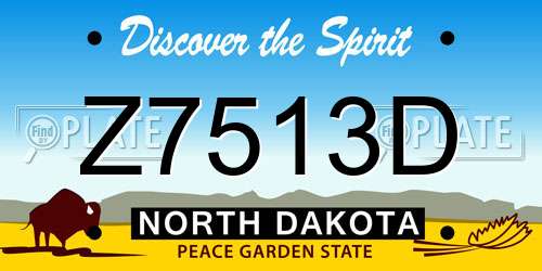 Z7513D North Dakota License Plate
