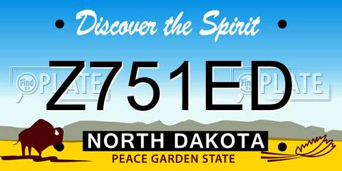 Z751ED North Dakota License Plate