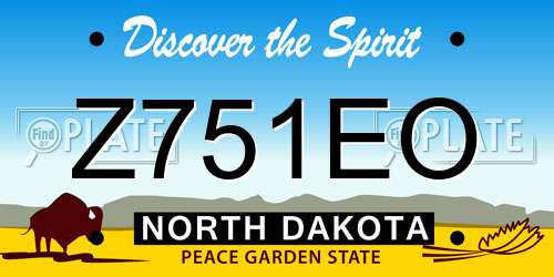 Z751EO North Dakota License Plate
