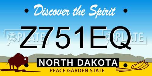 Z751EQ North Dakota License Plate