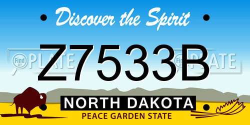 Z7533B North Dakota License Plate