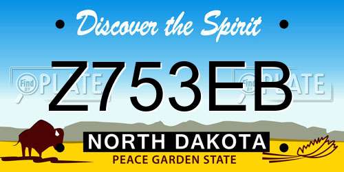Z753EB North Dakota License Plate