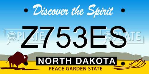 Z753ES North Dakota License Plate