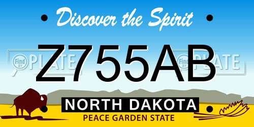 Z755AB North Dakota License Plate