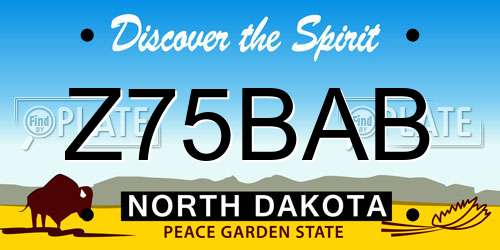 Z75BAB North Dakota License Plate
