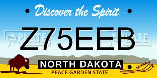 Z75EEB North Dakota License Plate